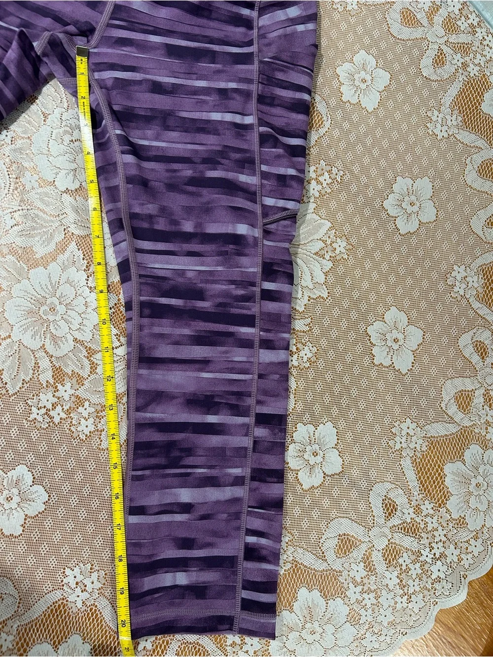 Lululemon Purple Striped Active Leggings